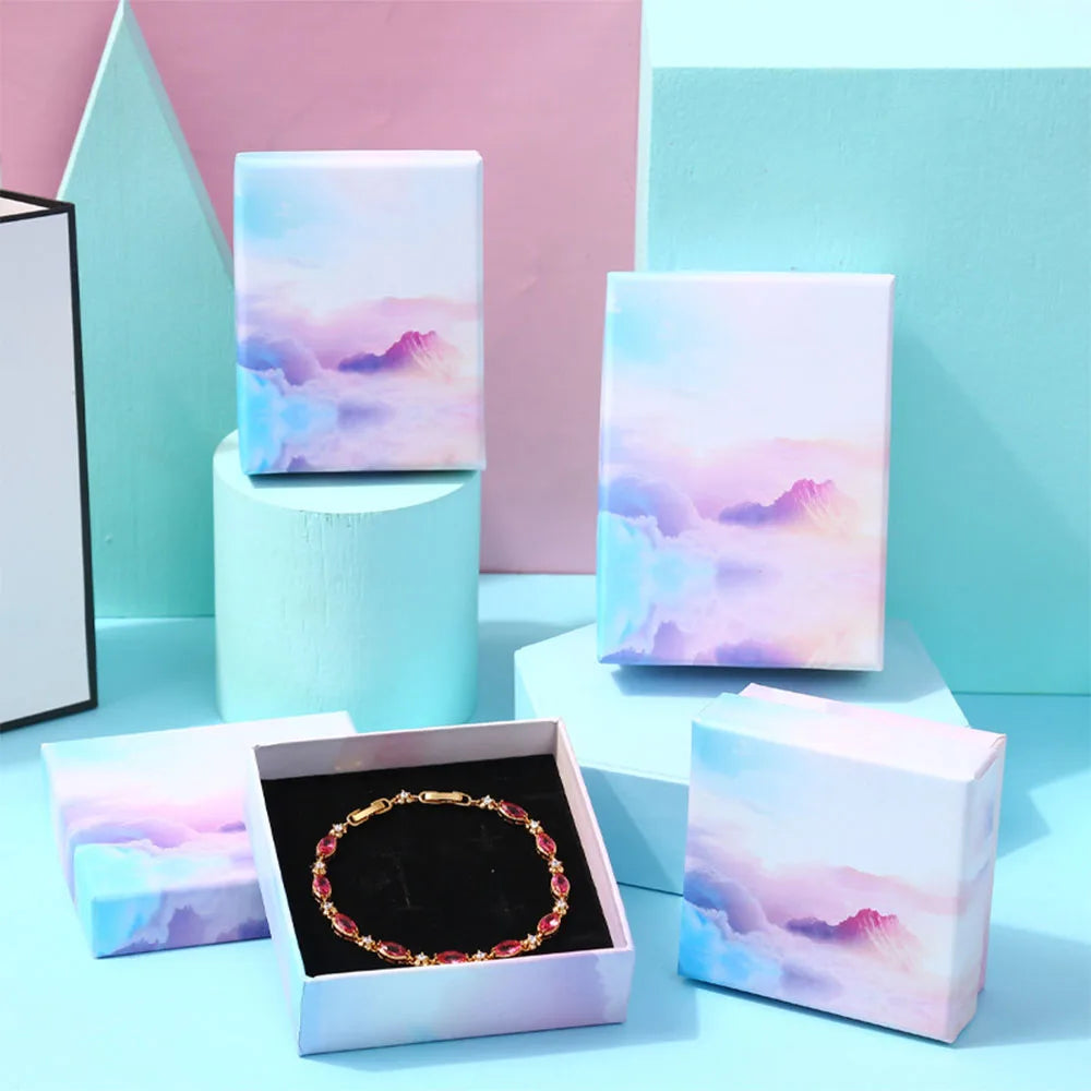 12pack White Simple Luxury Box Dark Green Paper Jewellry Rings Earrings Bracelet Necklace Display Case Jewelry Organizer Boxes Purest Peak